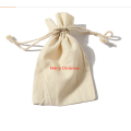 High quality cheap small cotton bag drawstring chrismas gift pouch cosmetic bag pouch